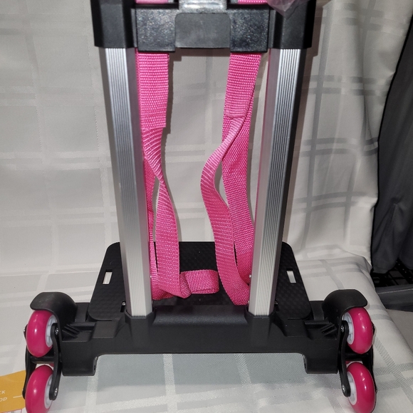 Pink and Black Folding Luggage Cart - Picture 4 of 5